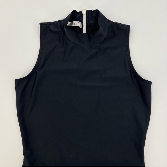 CoverSwim Sleeveless Mock-Neck Swimsuit in Black Size S - Picture 7 of 12